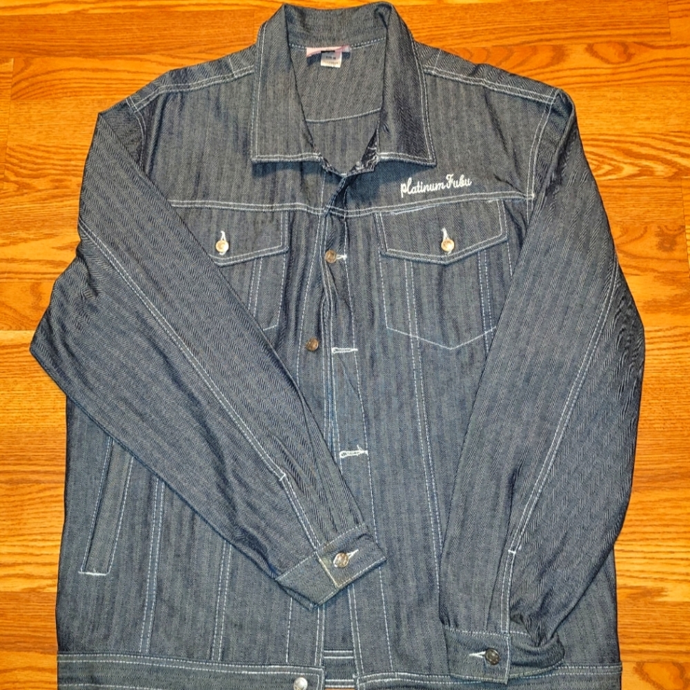 Vintage Platinum Fubu Fat Albert Rudy Denim Jacket XXXL 3XL mens